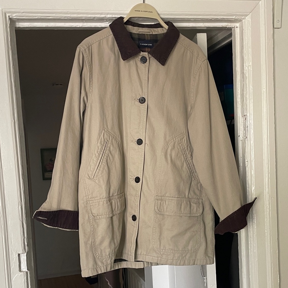 Land’s End Tan Hunting Jacket with Dark Brown Trim